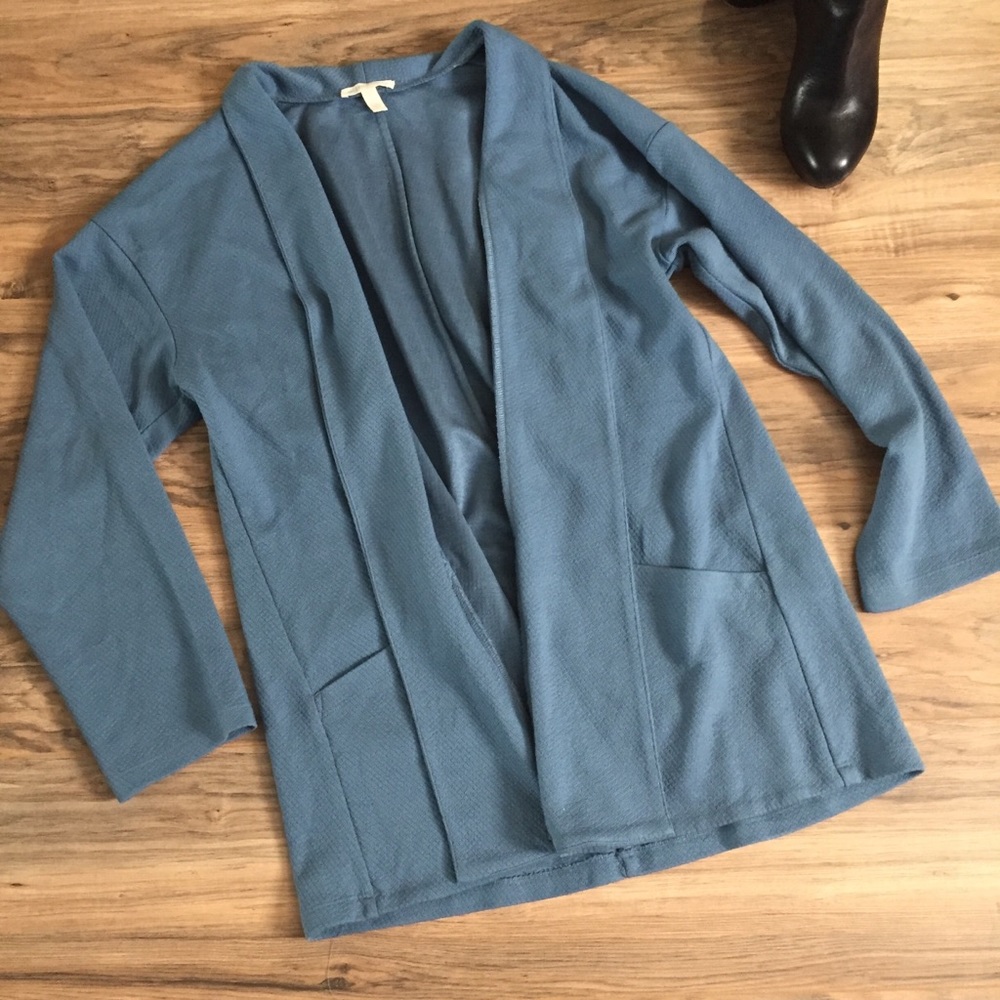 Eileen Fisher Organic Cotton Blue Long Cardigan